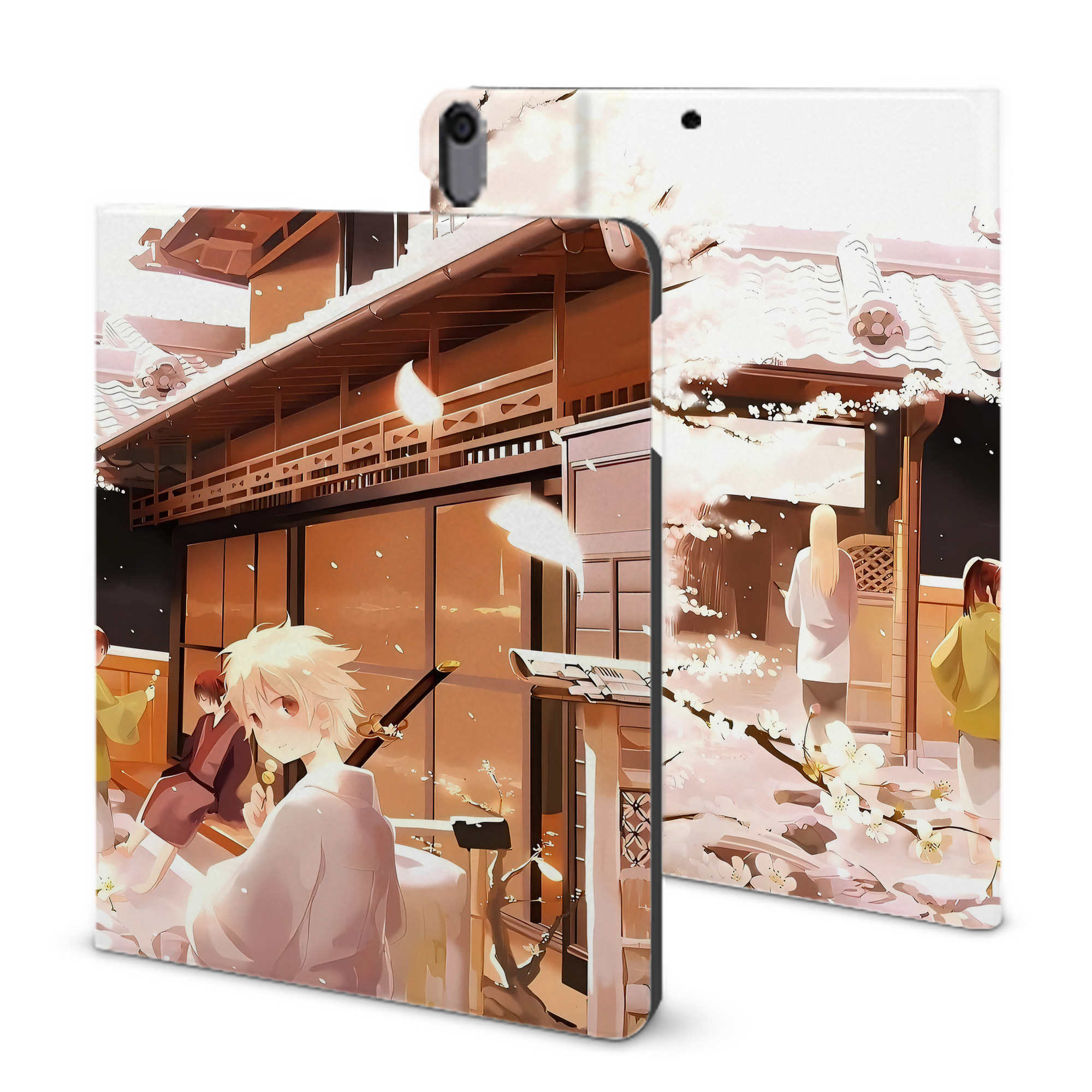 ぎんたま 坂田銀時（さかたぎんとき） 神楽 志村新八（しむら しんぱち） GINTAMA Sakata Gintoki Kagura Shimura Shinpachi IPad ケース ブック型 PUレザー TPU 耐衝撃 軽量 薄型 ペン収納なし 全面保護 IPad 各モデル対応